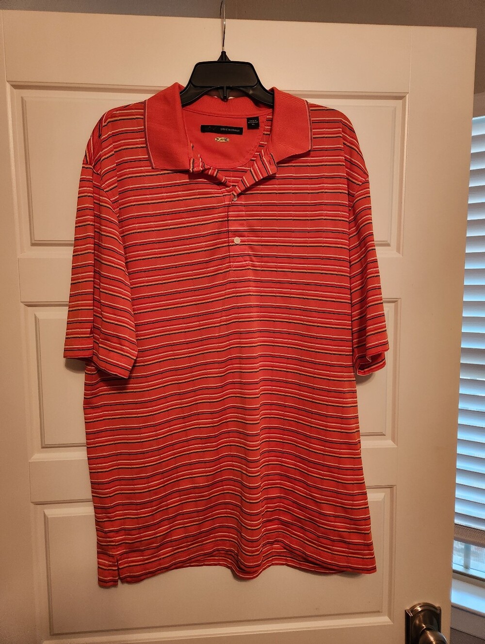 Greg Norman Collection Orange Striped Polo